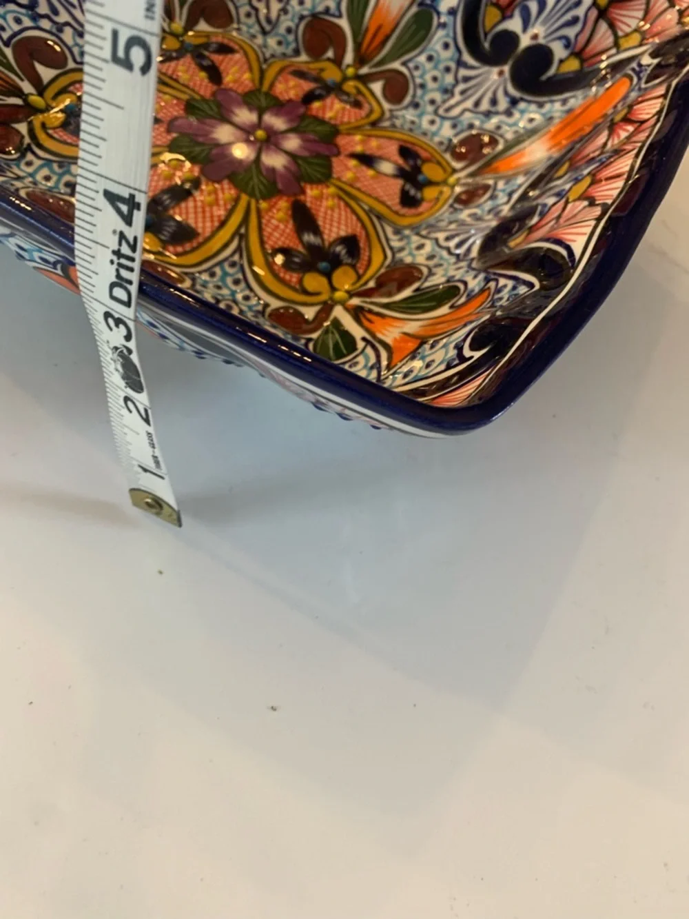 Vintage Talavera Rectangular Serving Bowl Pottery Dish Hand Crafted Mexico 12” - Picture 4 of 10